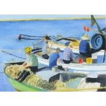Andrew WATTS (British b. 1947) Mending Nets Palma, Gicleé print, titled and signed on certificate