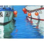 Jan Merrick HORN (British b. 1948) Reflections, Newquay Harbour, Oil on paper, Signed with