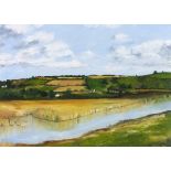 Elaine OXTOBY (British b. 1957) Marazion Marshes, Oil on board, Signed lower right, Titled verso,