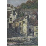 Gwladys WILLIAMS (British 20th Century) Harbour-side Cottages St Mawes, Oil on canvas, Bearing