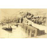 British 20th Century, Lynmouth Harbour, Engraving, Signed in and titled in pencil, 5" x 7.75" (