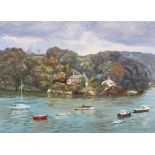 Nancy BAILEY (British 1913-2012) Ferry Cottage Malpas, Oil on canvas, Signed lower right, signed and