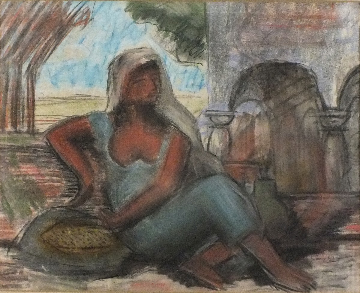 Attributed to Leon UNDERWOOD (British 1890-1975) Reclining North African Figure, Pastel on paper,