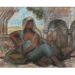 Attributed to Leon UNDERWOOD (British 1890-1975) Reclining North African Figure, Pastel on paper,