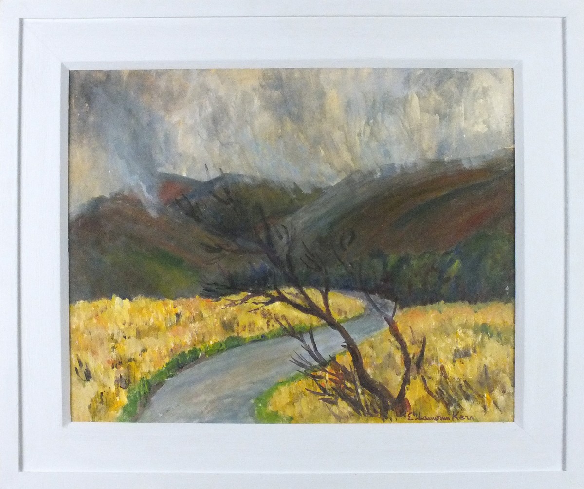 Elizabeth Lamorna KERR (British 1905-1990) Rainstorm on Dartmoor, Oil on board, Signed lower - Image 2 of 2