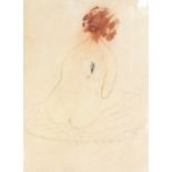 Anthony Elliott SKUSE (British 20th Century) Nude Study, Pencil and watercolour, Signed lower