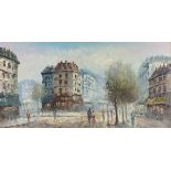 Caroline C BURNETT (British 19/20th Century) Parisian Street Scene, Oil on canvas, Signed lower