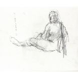 Chris ANTHEM (British b. 1974) Study of a seated figure, Pencil drawing, Signed and dated '11, 12.5"