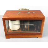 An early 20th Century barograph Wilson & Warden & Co,  the rectangular mahogany case fitted with two