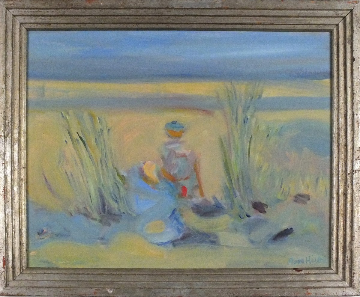 Rose HILTON (British 1931-2019) Picnic at Lelant, Cornwall, Oil on board, Signed lower right, - Image 2 of 2