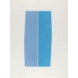 John MITCHELL (British 1942-2014) Juxtapose & Inverted Shape (indigo/coeruleum), Dry pigment on