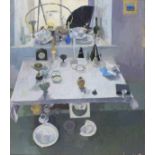 Tom RICKMAN (British b. 1960), Still Life of household objects, Oil on canvas, titled and dated '