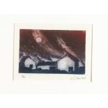 Ian LAURIE (British b. 1933) Penwith Moonglow, Coloured engraving, Signed and numbered 6/25 in