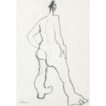 Barbara KARN (British b. 1949) Gail - standing nude, Pencil, Signed lower left, inscribed verso, 11"