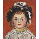 Horas KENNEDY (British 1917-1997) Dolly - doll with cloth bonnet, Oil on board, 20" x 16" (50cm x