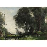 John Nobel BARLOW (British 1861-1917) Lamorna Valley, Oil on canvas, Signed lower right, signed