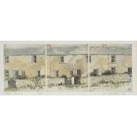 Sue LEWINGTON (British b. 1956) Cottages- Pendeen, Coloured engraving, Signed, titled numbered 17/30