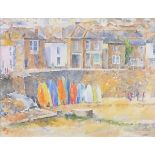 Julia PASCOE (British b. 1967) Mousehole, Watercolour, Signed lower right, titled and signed on