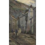 Terrick John WILLIAMS (1860-1939) Carrying the Catch, Lansallos Street, Polperro, Oil on canvas,