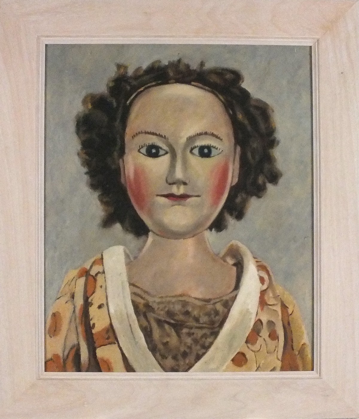 Horas KENNEDY (British 1917-1997) Edwina - doll with rouged cheeks, Oil on board, titled verso, 19. - Image 2 of 2