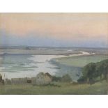 George HORTON (British 1859-1950) Extensive River Landscape, Signed lower right, 8.75" x 11.75" (