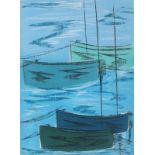 Stephen J FELSTEAD (British b. 1957) Moored Sailing Boats, Pastel on paper, Signed lower right, 14.