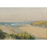 George TREVOR (British 20th Century) Lelant to Godrevy, Watercolour, Signed lower left, 7" x 10.