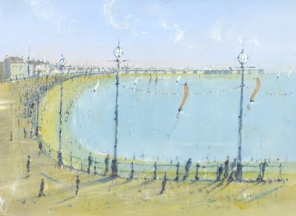 Anthony Elliott SKUSE (British 20th Century) Promenade, Oil on paper, Signed and dated '78 lower