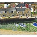 Andrew STEWART (British b. 1948) Low Tide, Mousehole Harbour, Oil on board, Signed with initials and