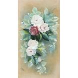 Arthur DUDLEY (British 1864- 1919) Roses, Watercolour, Signed lower left, 13.5" x 7" (34cm x 18cm)