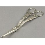 A pair of silver grape scissors, London 1839, William Eaton, Queens pattern, 107gms