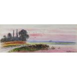 Abraham HULK jnr (British 1851-1922) Evening Sunset, Watercolour, Signed lower right, 7" x 18" (18cm