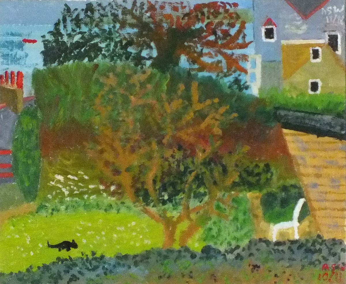 Andrew STEWART (British b. 1948) Cat on the Hunt, St Ives, Oil on board, Signed with initials &