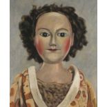 Horas KENNEDY (British 1917-1997) Edwina - doll with rouged cheeks, Oil on board, titled verso, 19.