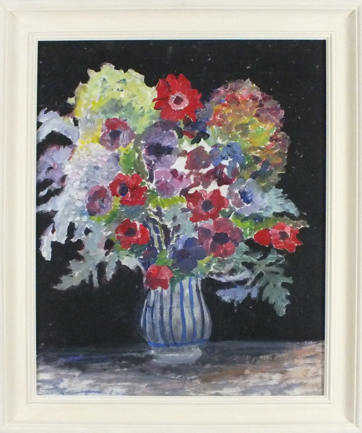 Elizabeth Lamorna KERR (British 1905-1990) Summer Flowers in a Striped Vase, Oil on board, 19.5" x - Image 2 of 2