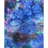 Rita JONES (British 20th Century) Hydrangea, Acrylic on canvas, 19.75" x 15.75" (50cm x 40cm)