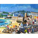 Alan FURNEAUX (British b. 1953) St Ives Slip, Acrylic on board, Signed lower right, titled verso,