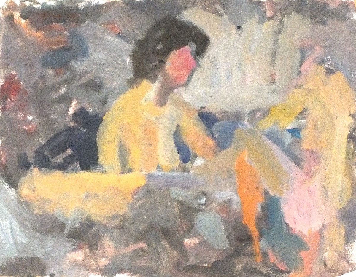 John HARVEY (British b. 1936) Nude Study - seated on a couch hands clasped, Oil on board, 19.75" x - Image 3 of 18