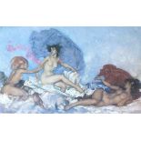After William Russell FLINT (British 1880-1969) Rococo Aphrodite, Lithograph, Blind stamp lower