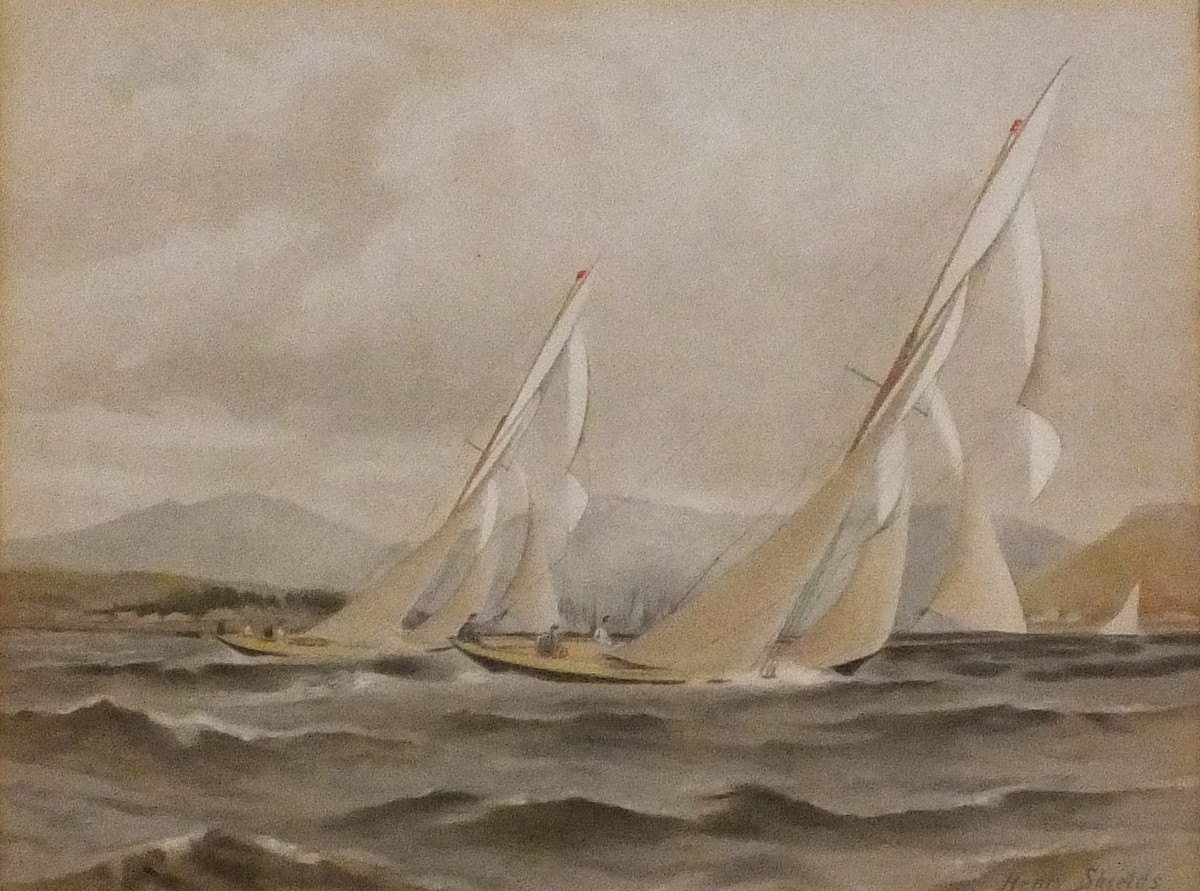 Henry SHIELDS (British 19th/20th Century) The Yachts Marguerite & Queen Mae, Lithograph from the