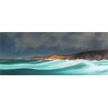 Nick PRAED (British b. 1974) Gurnards Head Storm, Acrylic on board, Signed lower right, titled