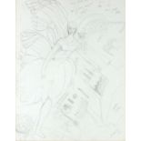 Ponkle FLETCHER (British 1934-2012) Claude & Flying Angle, Pencil preparatory sketch, Signed and