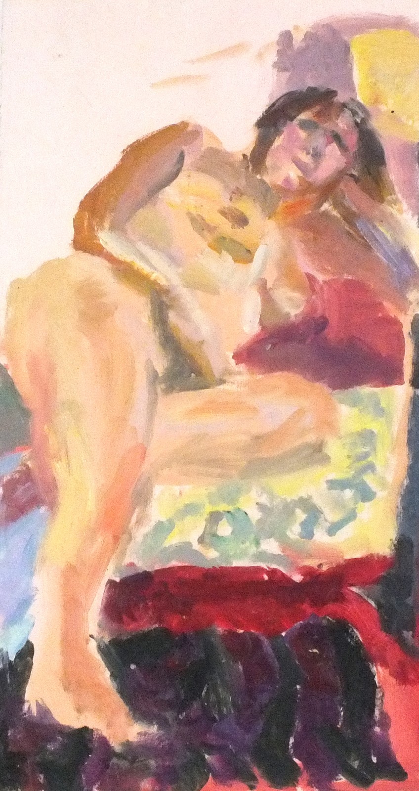 John HARVEY (British b. 1936) Nude Study - seated on a couch hands clasped, Oil on board, 19.75" x - Image 18 of 18