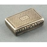 A Georgian silver vinaigrette, Birmingham, Gervase Wheeler, rectangular form with engine turned