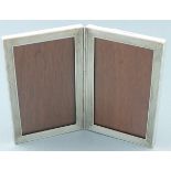 A silver double folding photo frame, Birmingham 1977, Sanders & Mackenzie, of rectangular form