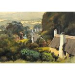 N E TYLER (British 20th Century) Selworthy - Devon, Watercolour, Signed and dated '73 lower right,