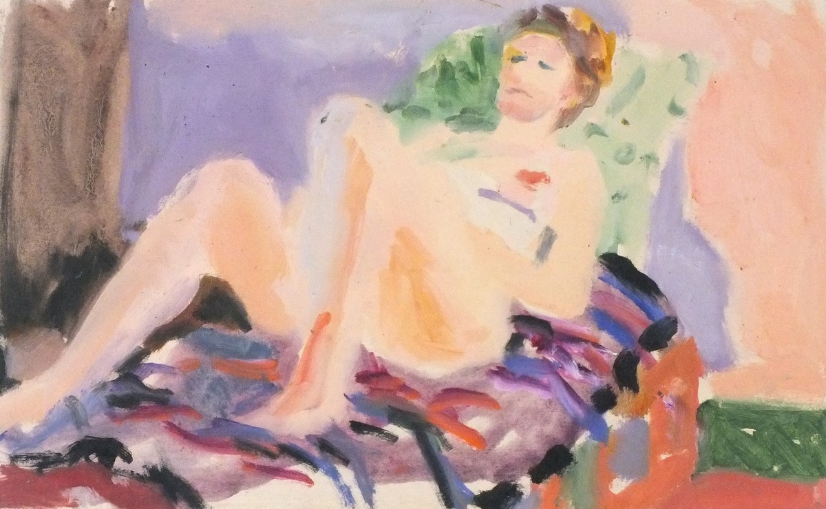 John HARVEY (British b. 1936) Nude Study - seated on a couch hands clasped, Oil on board, 19.75" x - Image 15 of 18