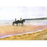 Andrew WATTS (British b. 1947) Pony Riding Long Rock, Gicleé print, titled and signed to certificate