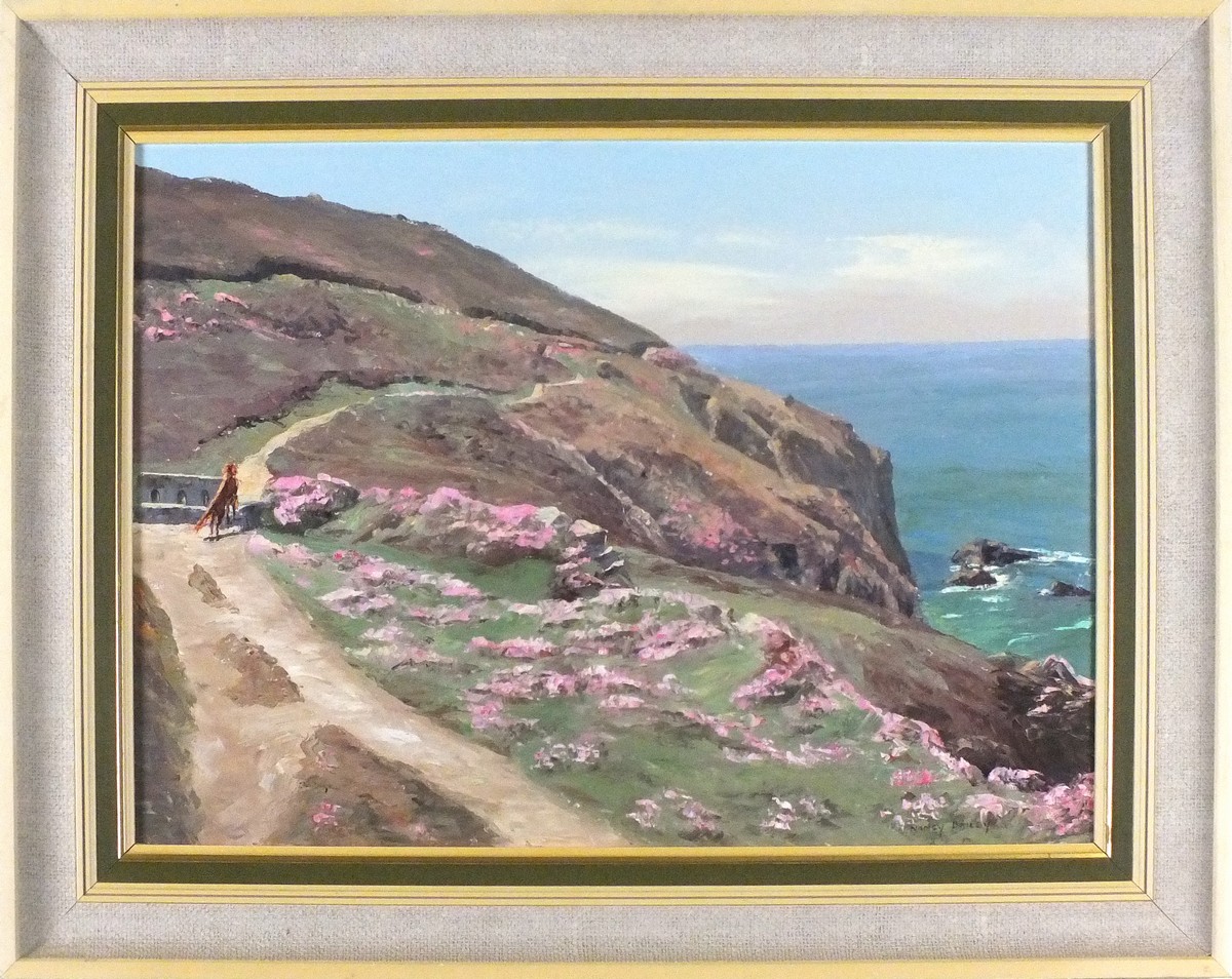Nancy BAILEY (British 1913-2012) Cliff Path to Cligga, Oil on canvas, Signed lower right, Signed and - Image 2 of 2