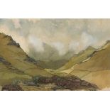 Fredrick W MARRIOTT (British 1860-1941) Isolated Farmstead in a Valley, Watercolour, Signed lower